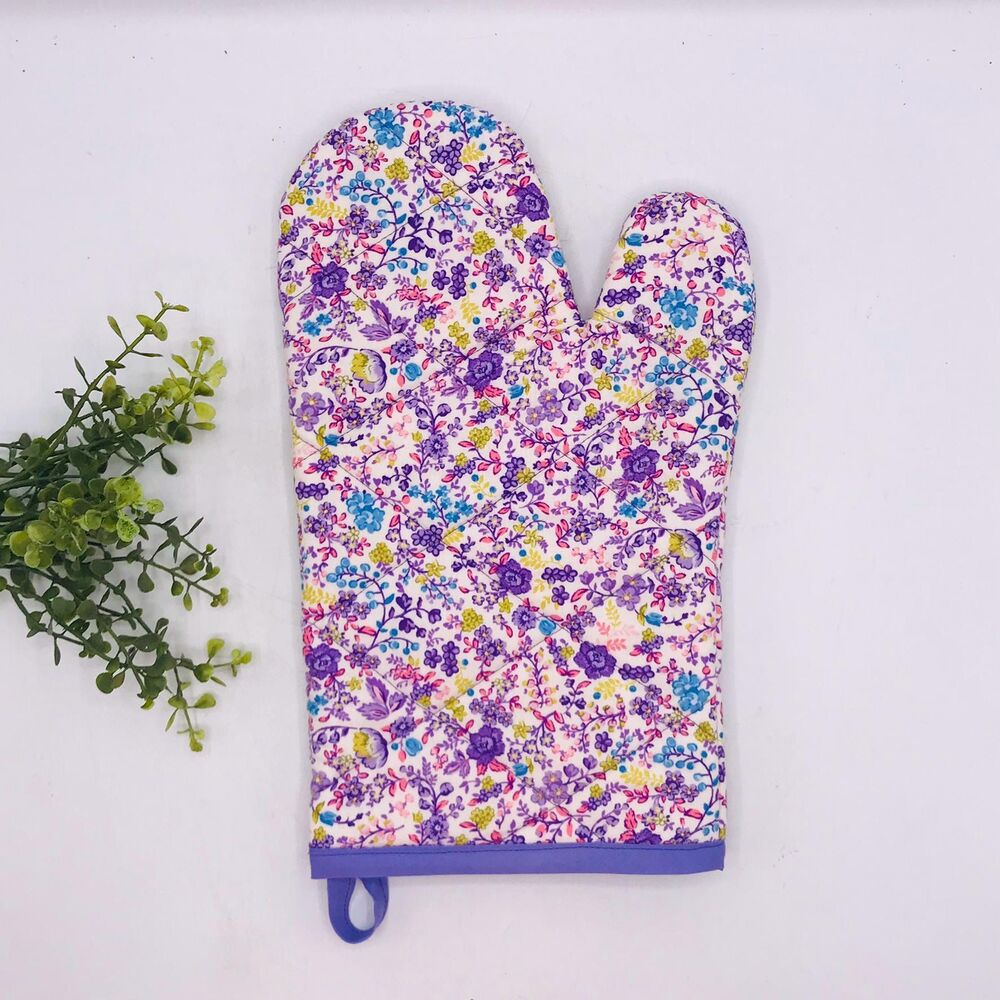 Oven Mitt: Lavender Purple Floral Baking Mitt Gift Cottage
